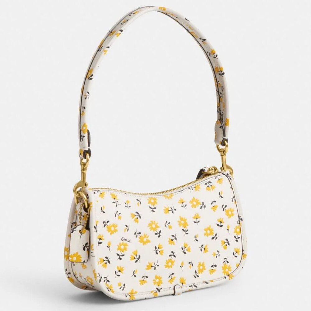 NWT Coach Swinger 20 Chalk w/ Yellow Flowers - Picture 7 of 9